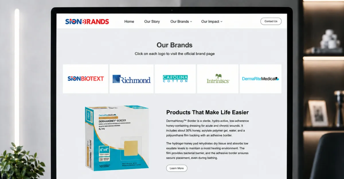The house-of-brands website on screen